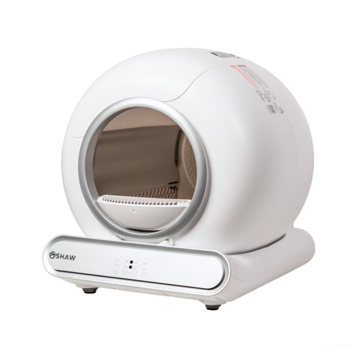 SHAW Smart V3, litieră automată pisici, cu filtru, auto-curățare, aplicație mobilă, ionizare, alb 48 x 50.1 cm - 3 | YEO