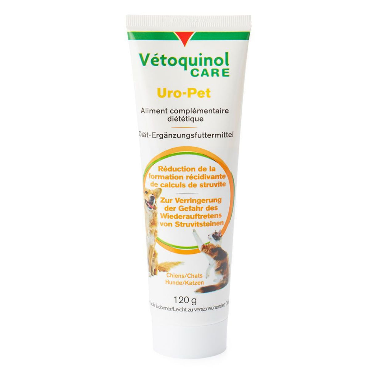 VETOQUINOL Uro-Pet, supliment sistem renal câini, gel VETOQUINOL Uro-Pet, XS-M, supliment sistem renal câini și pisici, flacon, 120g gel - 1 | YEO