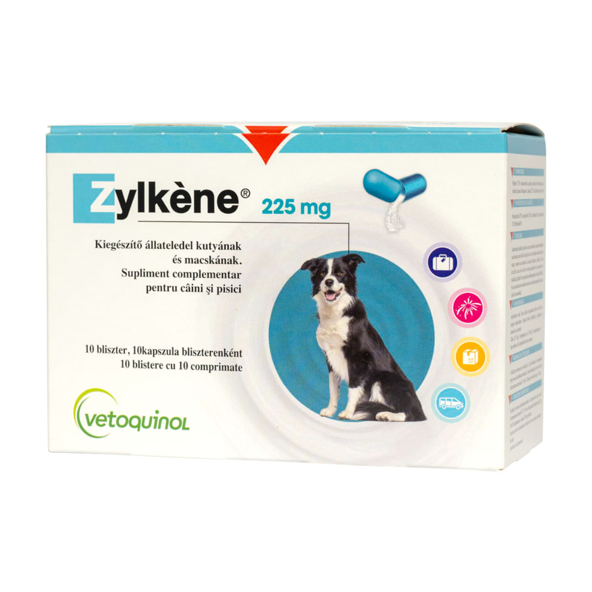 VETOQUINOL Zylkene 225mg, supliment sistem nervos & calmante câini, capsule VETOQUINOL Zylkene 225mg, M-XL, supliment sistem nervos & calmante câini, cutie, 10 capsule - 1 | YEO