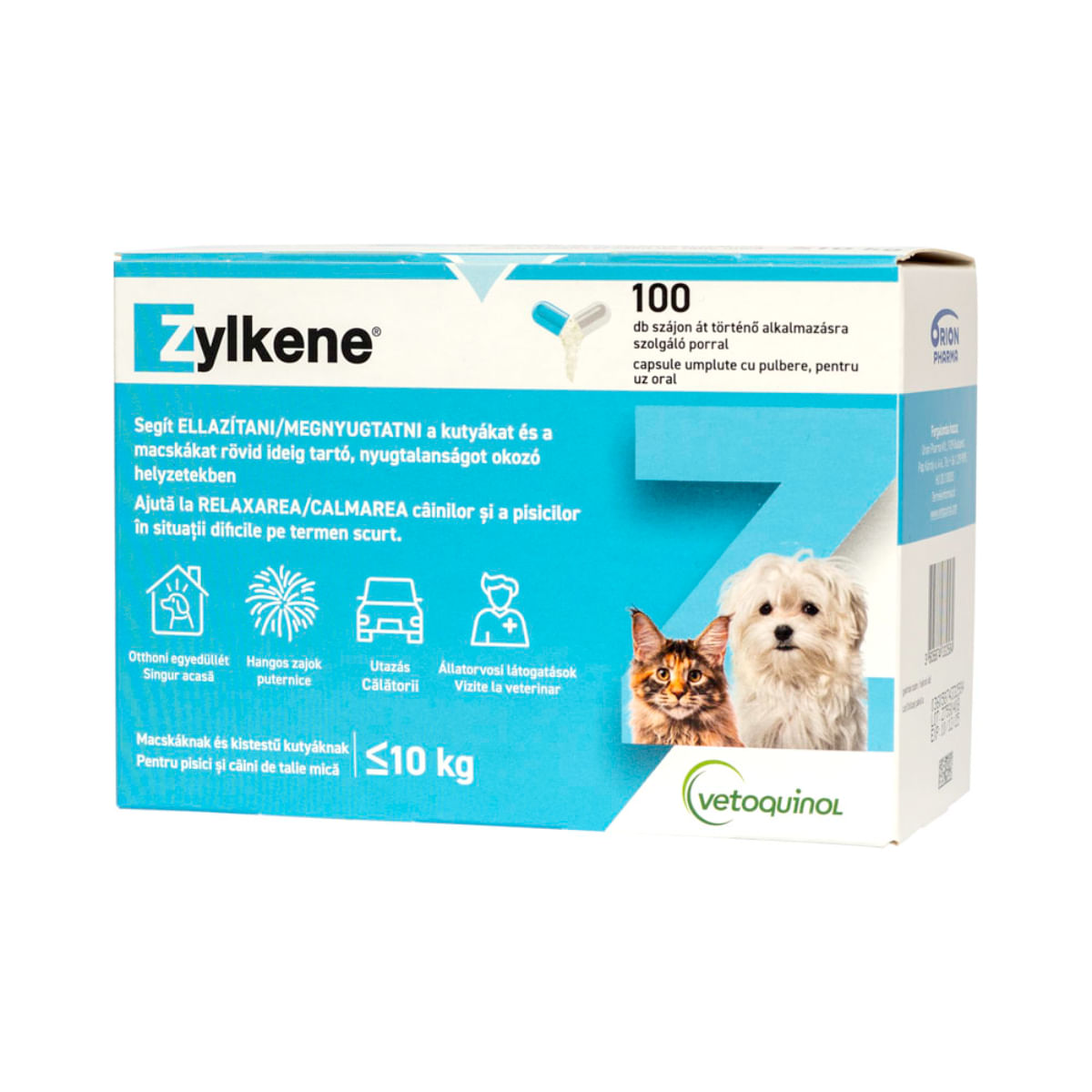 VETOQUINOL Zylkene 75mg, supliment sistem nervos & calmante câini, capsule VETOQUINOL Zylkene 75mg, XS-M, supliment sistem nervos & calmante câini și pisici, cutie, 10 capsule - 1 | YEO