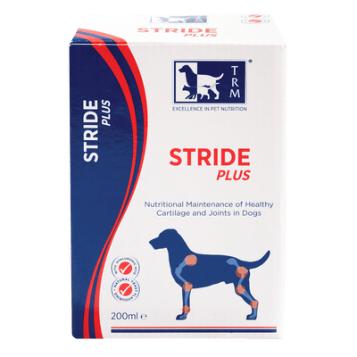 TRM Stride Plus, supliment sistem articular câini, suspensie orală TRM Stride Plus, XS-XL, supliment sistem articular câini, flacon, 200ml suspensie orală - 1 | YEO