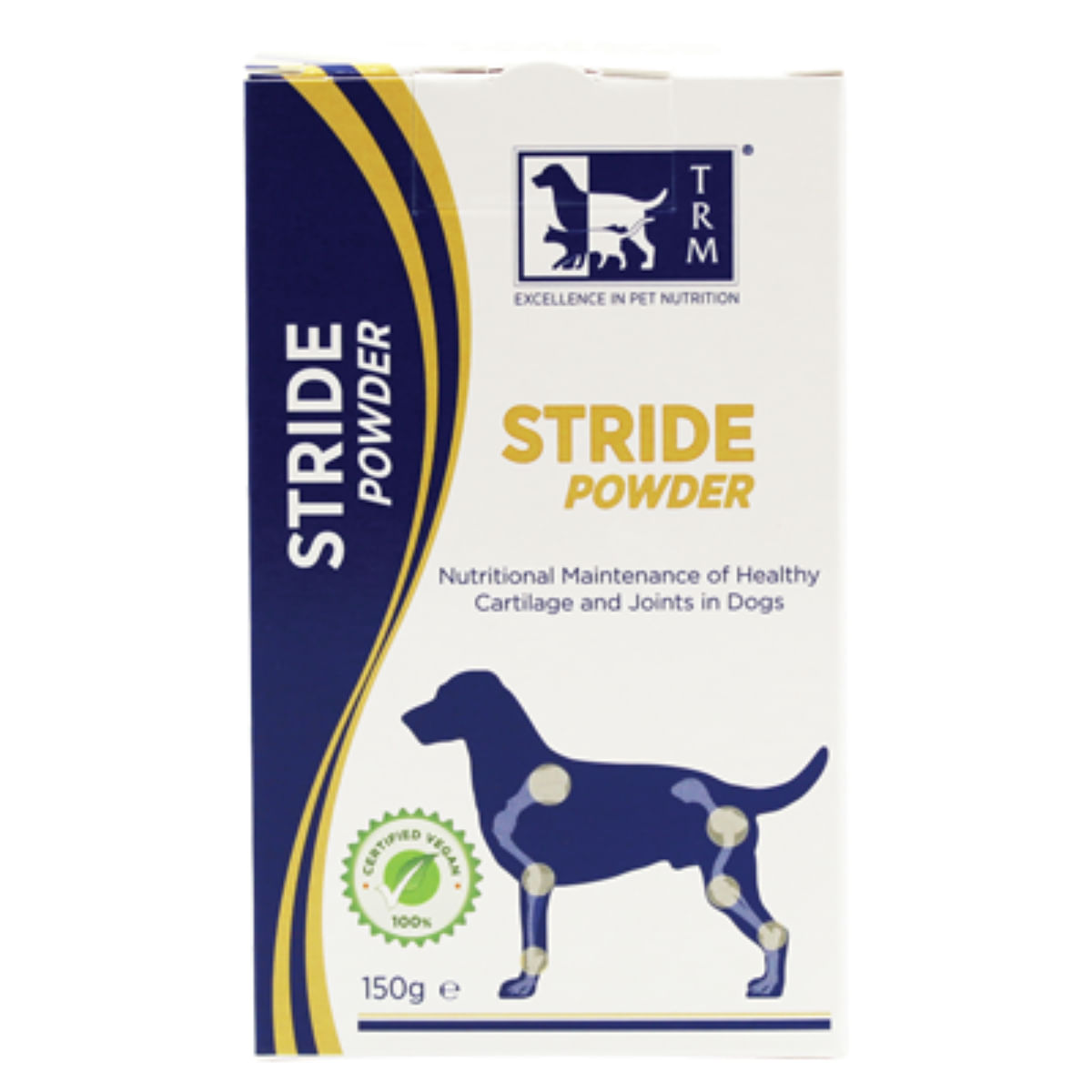 TRM Stride Powder, supliment sistem articular câini, pudră TRM Stride Powder, XS-XL, supliment sistem articular câini, flacon, 150g pudră - 1 | YEO