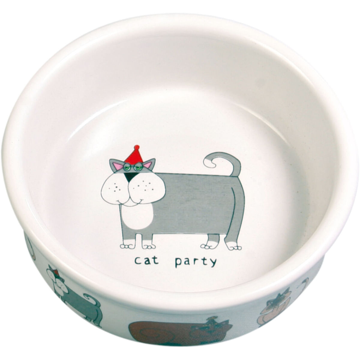TRIXIE Cat Party, castron pisici, rotund, ceramică, diverse culori, XS-S(0.2l, ⌀12cm) - 1 | YEO