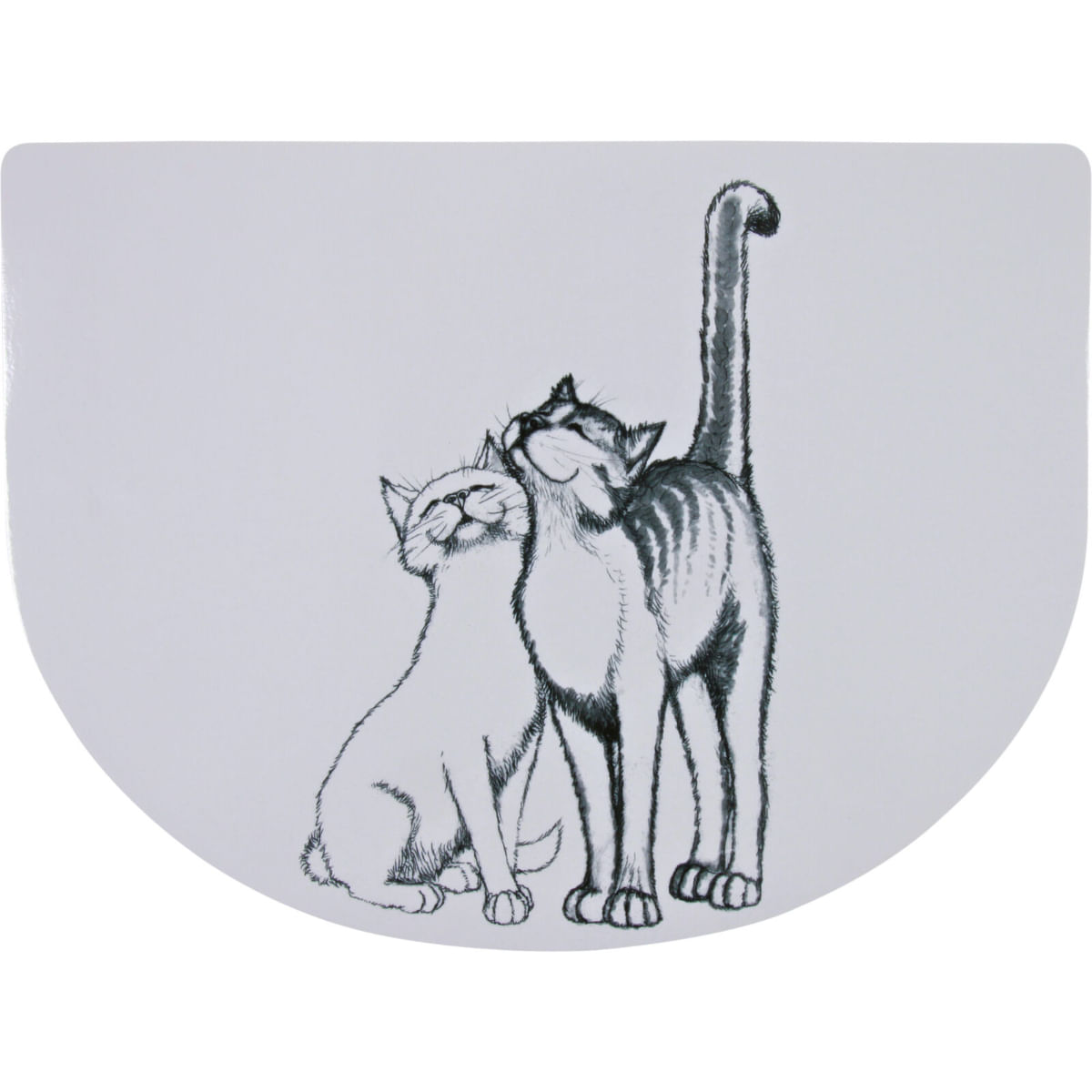 TRIXIE Love Cat, covoraș pisici, asimetric, antiderapant, plastic, alb, 1buc 40x30cm - 1 | YEO