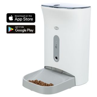 TRIXIE Smart TX820, hrănitor automat câini și pisici, 1 bol pătrat, programabil, aplicație mobilă, plastic, alb și gri, XS-S(4.5l, ⌀1.5cm, 38x19cm)