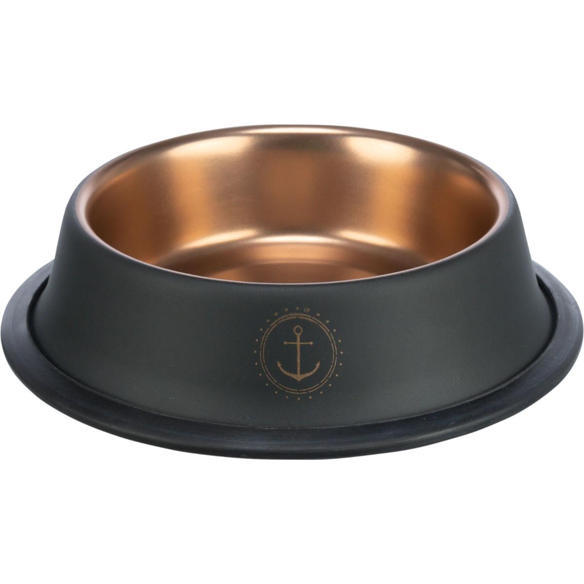TRIXIE Be Nordic, castron pisici, rotund, antiderapant, inox, negru și auriu, 0.2l, ⌀15cm - 2 | YEO