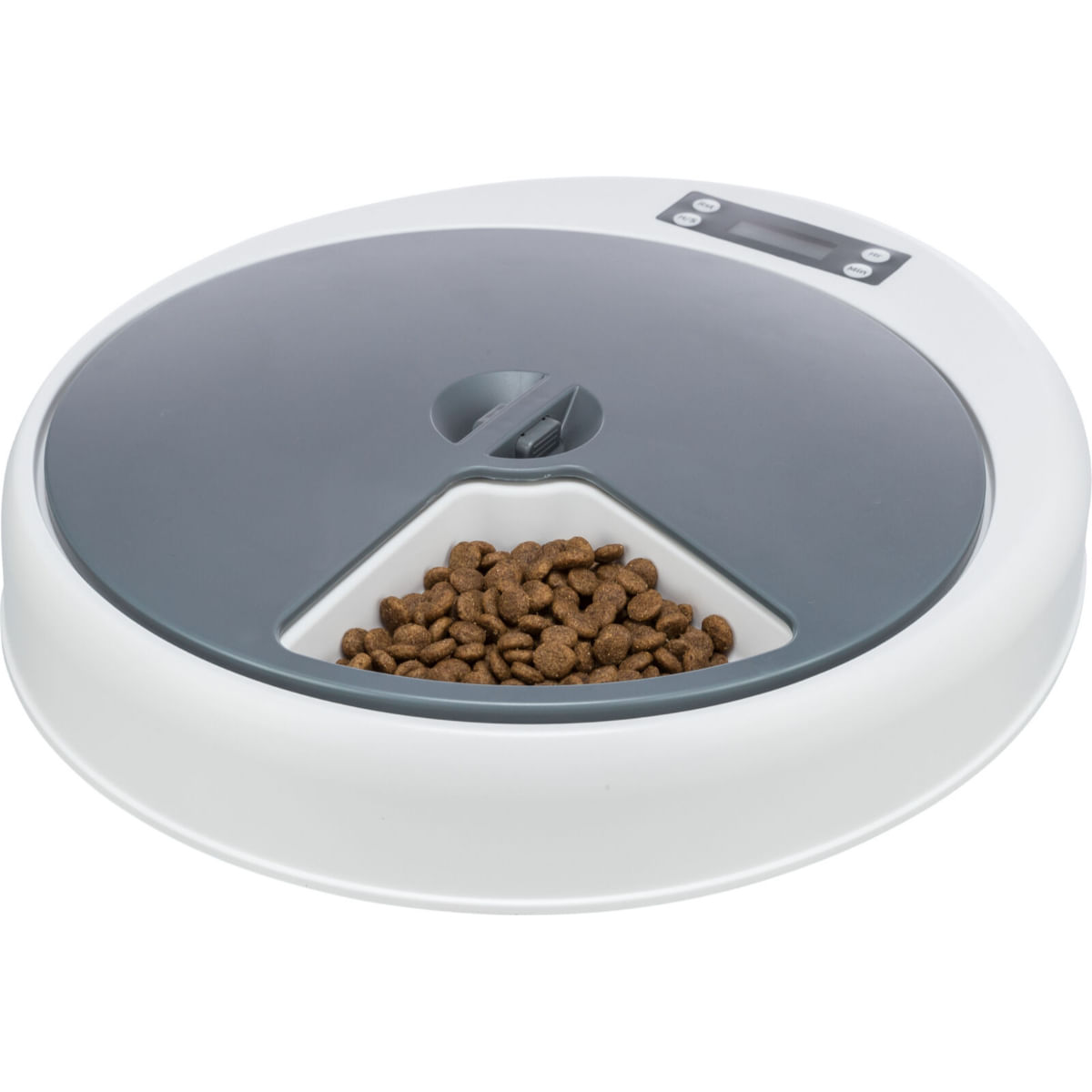 TRIXIE TX5, hrănitor automat câini, 1 bol asimetric, programabil, plastic TRIXIE TX5, hrănitor automat câini și pisici, 1 bol asimetric, programabil, plastic, alb și gri, XS(1.25l, 33x5cm)