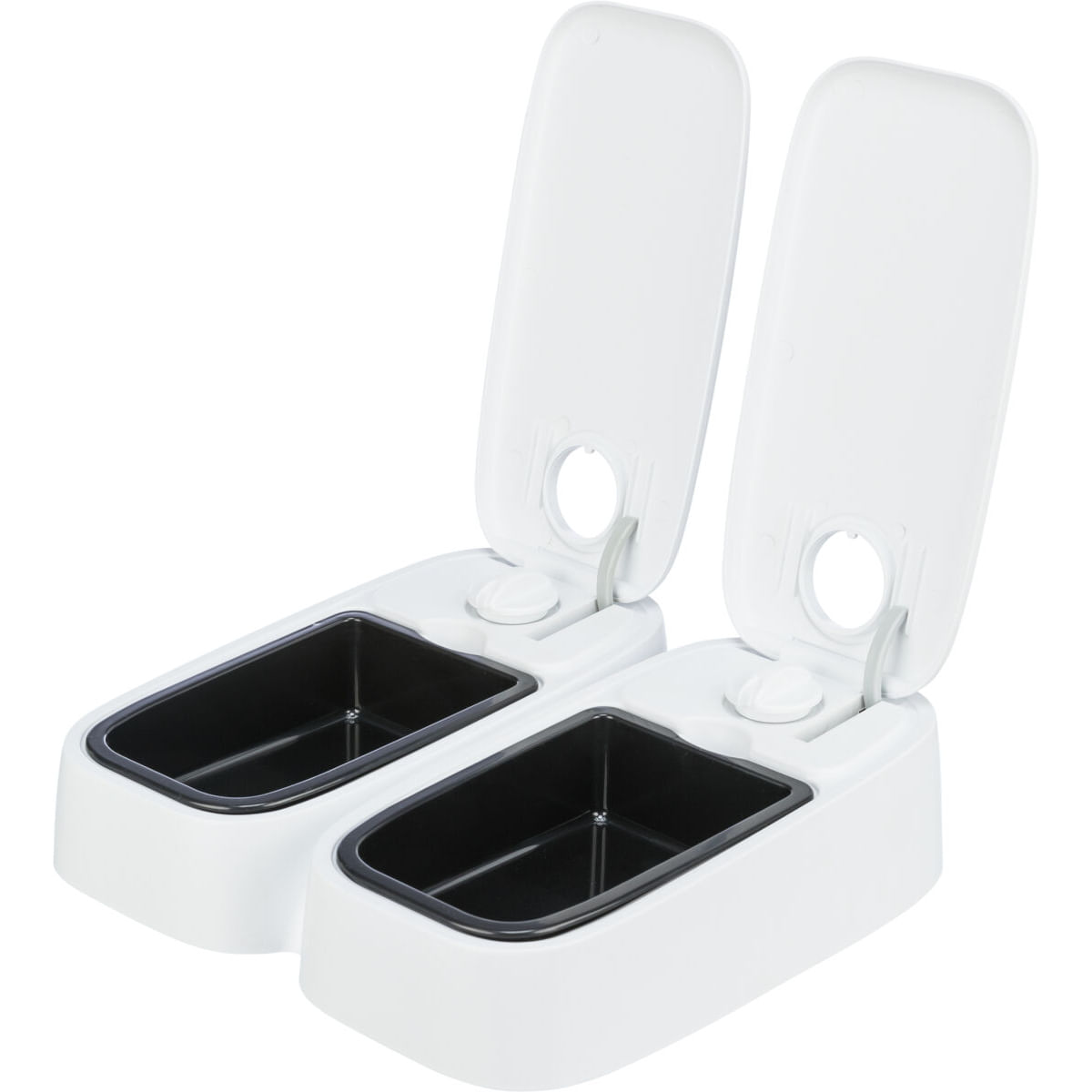 TRIXIE TX2, hrănitor automat câini, 2 boluri dreptunghiular, programabil, plastic, alb și negru, S-L(0.6l, 27x7cm)