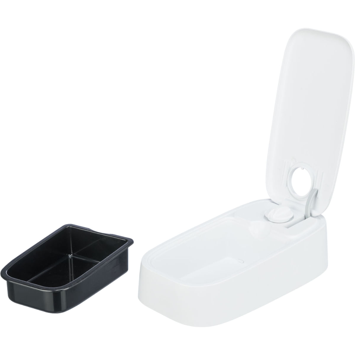 TRIXIE TX1, hrănitor automat câini, 1 bol dreptunghiular, programabil, cu răcire (acumulator frigorific), plastic, alb, S-L(0.3l, 24x7cm)