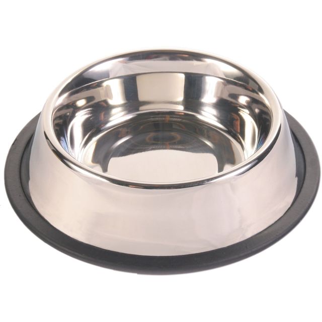 TRIXIE, castron câini, rotund, antiderapant, inox, argintiu, S-M(0.9l, ⌀23cm)