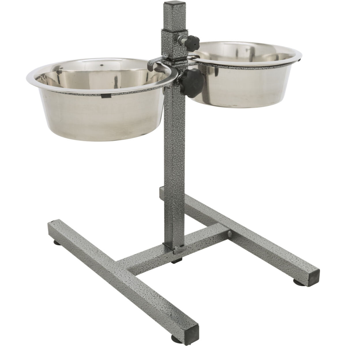 TRIXIE, set suport castroane câini + 2 boluri, înalțime reglabilă, metal, argintiu, M-L(1.8l, ⌀21cm) - 1 | YEO
