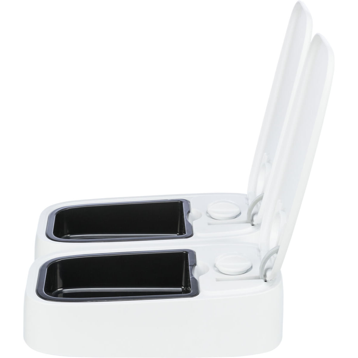 TRIXIE TX2, hrănitor automat câini, 2 boluri dreptunghiular, programabil, plastic, alb și negru, S-L(0.6l, 27x7cm)