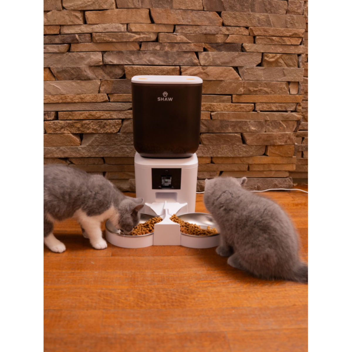 SHAW Smart, hrănitor automat câini, 2 boluri rotunde, programabil, aplicație mobilă, PVC SHAW Smart, hrănitor automat câini și pisici, 2 boluri rotunde, programabil, aplicație mobilă, PVC, alb, XS-S(7l) - 2 | YEO
