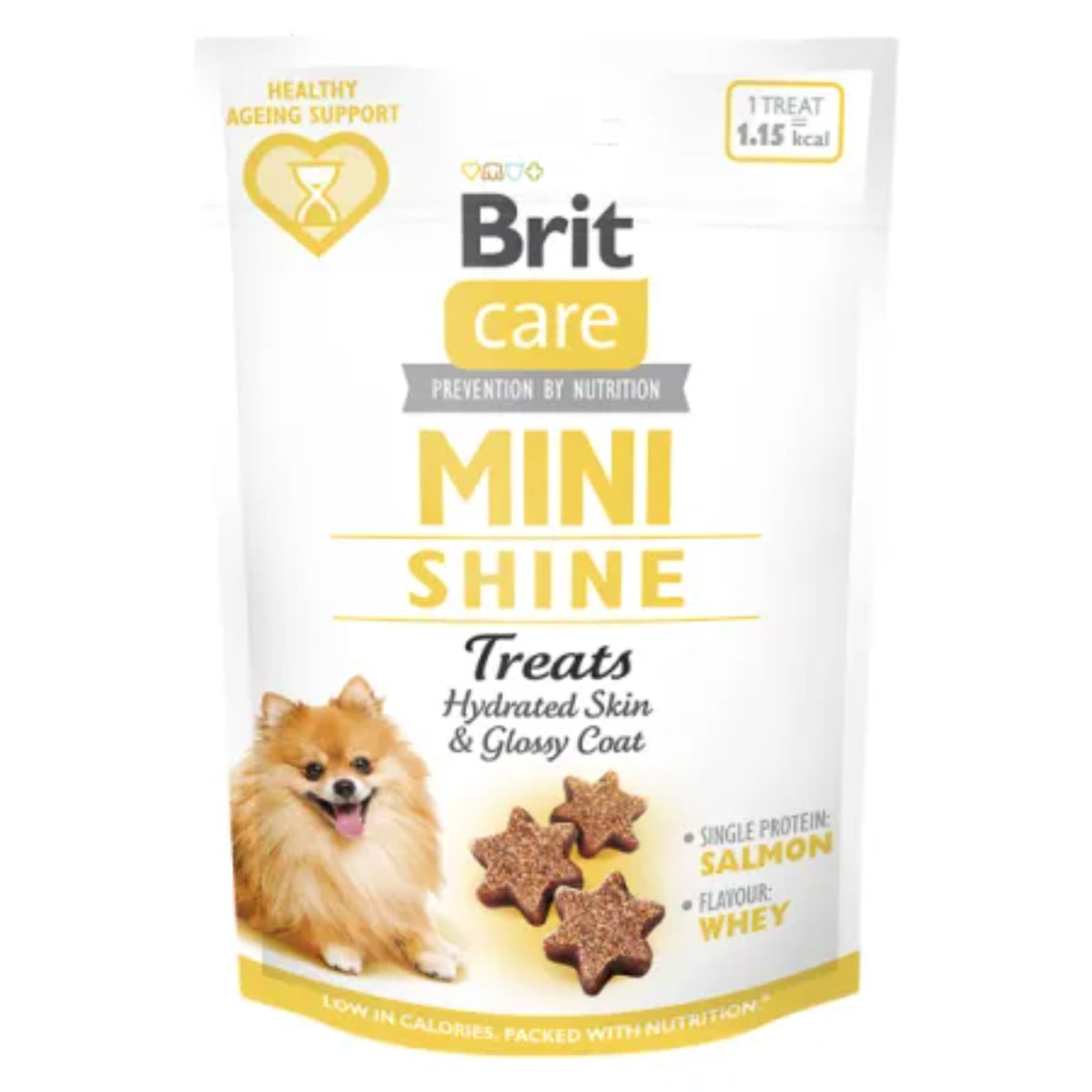 BRIT Care Mini Shine, XS-S, Somon, punguță recompense funcționale fără cereale câini, piele & blană, 50g - 1 | YEO