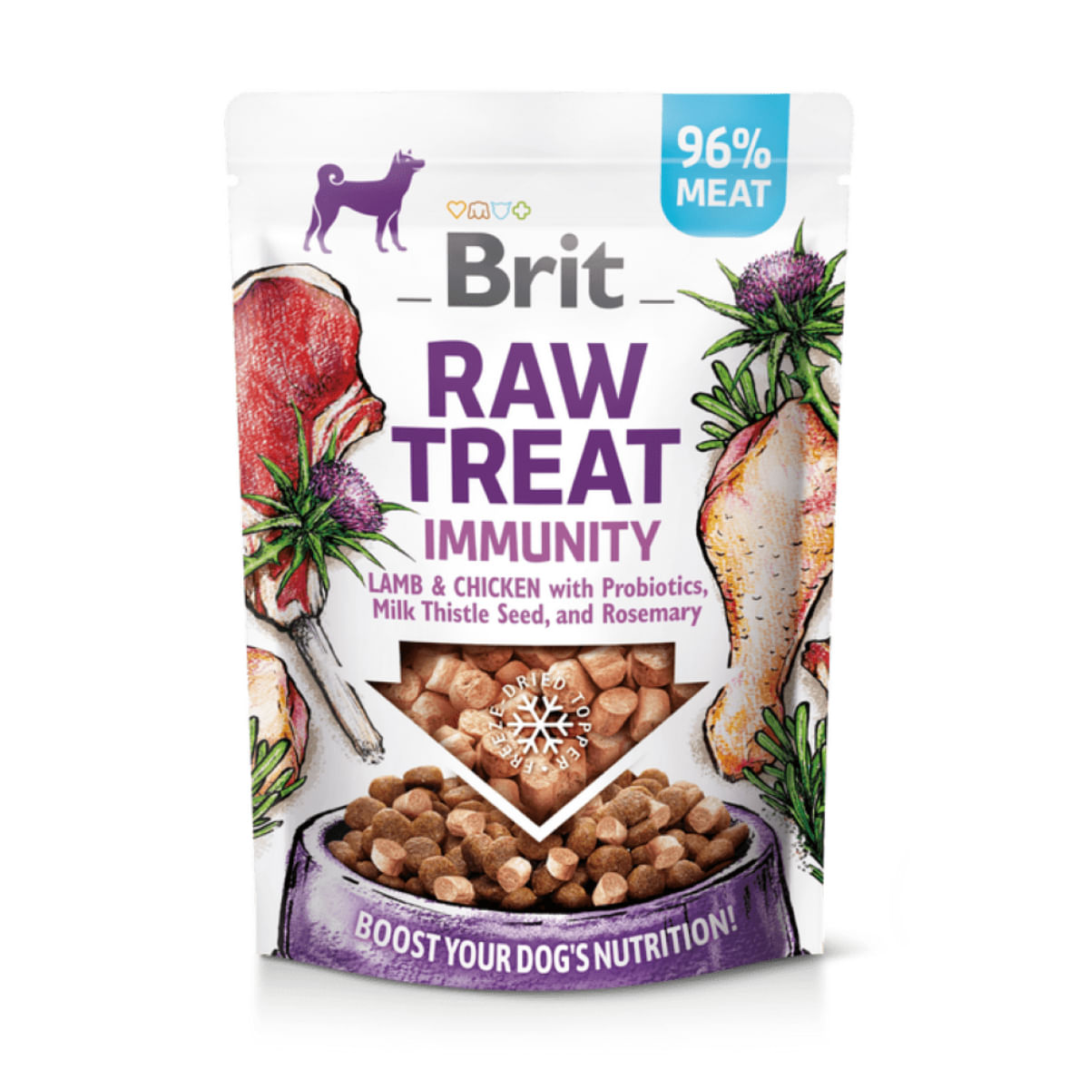 BRIT Raw Treat Immunity XS-XL, Miel și Pui, punguță recompense funcționale câini, sistem imunitar, 40g - 1 | YEO