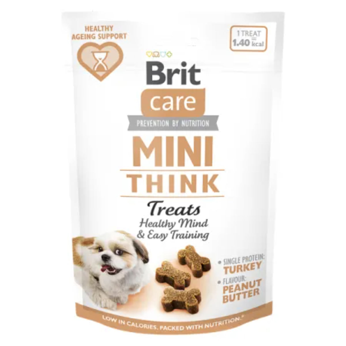 BRIT Care Mini Think, XS-S, Curcan, punguță recompense funcționale fără cereale câini, sistem nervos & calmante, 50g