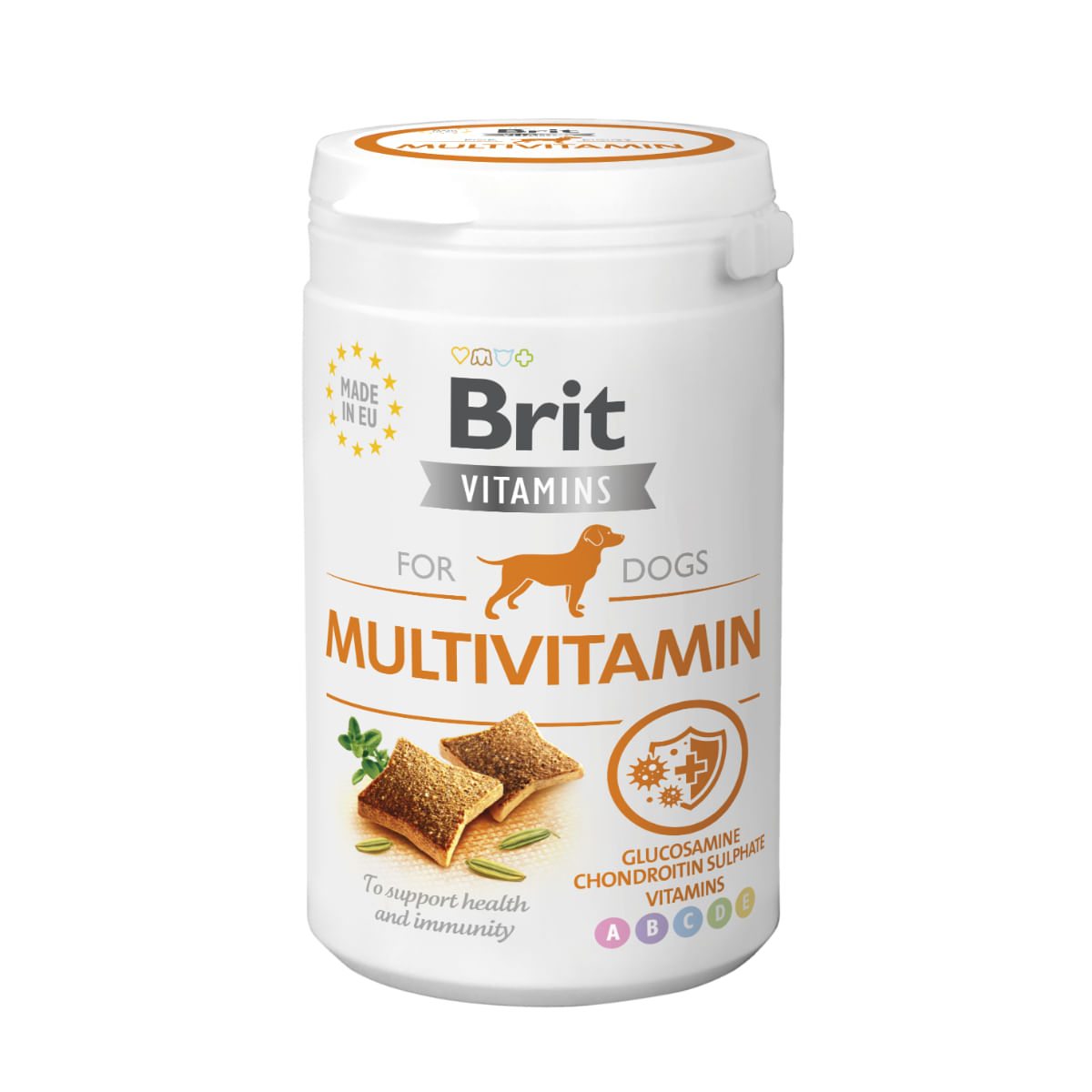 BRIT Vitamins Multivitamin, XS-XL, Pui, cutie recompense funcționale fără cereale câini, imunitate, 150g