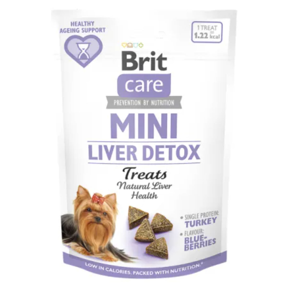 BRIT Care Mini Liver Detox, XS-S, Curcan și Afine, punguță recompense funcționale fără cereale câini, sistem digestiv, 50g