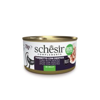 SCHESIR Complementary In Jelly, Ton și Știucă, conservă hrană umedă pisici, (în aspic), 70g