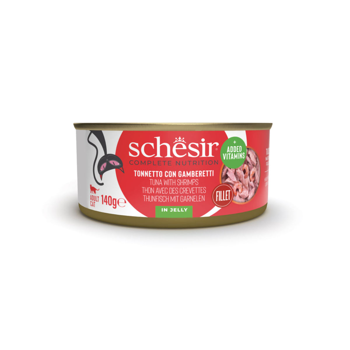 SCHESIR, Ton și Creveți, conservă hrană umedă pisici, (în aspic), 140g