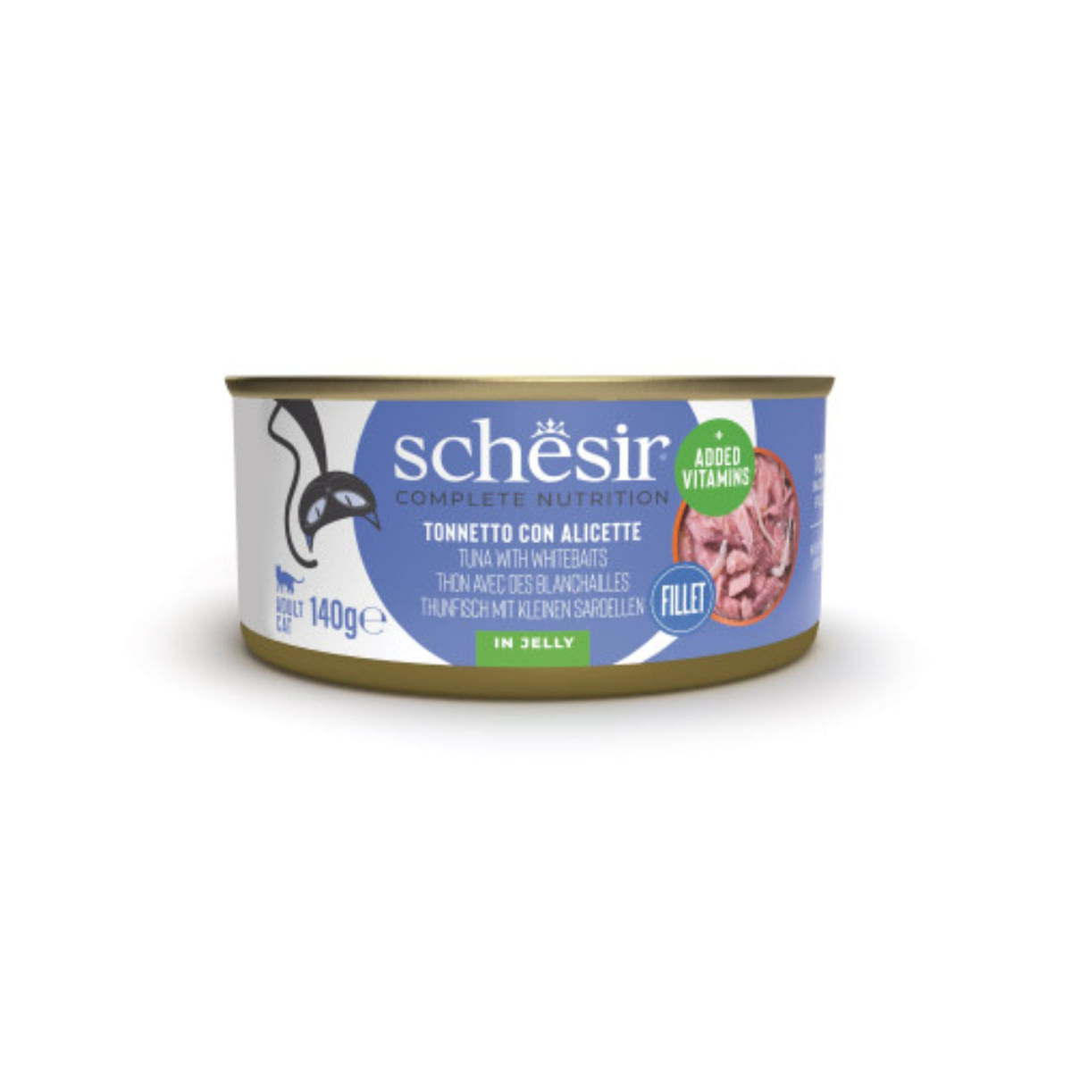 SCHESIR, Ton și Anșoa, conservă hrană umedă pisici, (în aspic), 140g