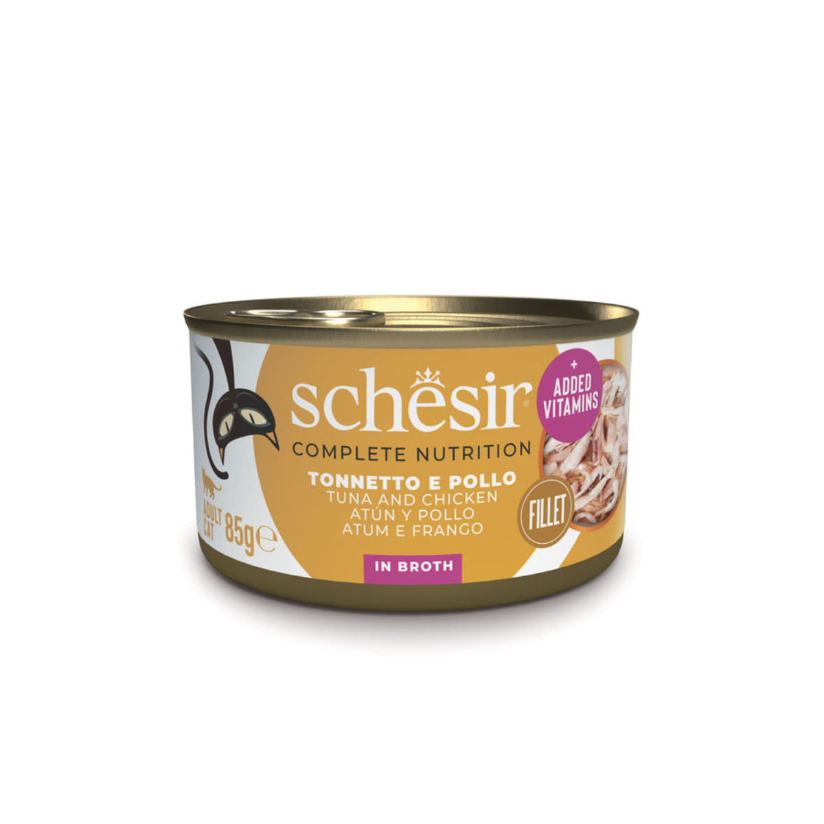 SCHESIR, Ton și Pui, conservă hrană umedă pisici, (în supă), 85g