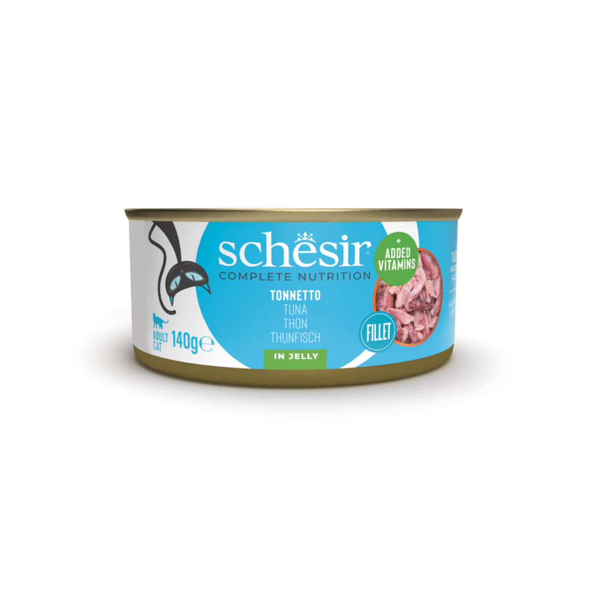 SCHESIR, Ton, conservă hrană umedă pisici, (în aspic), 140g