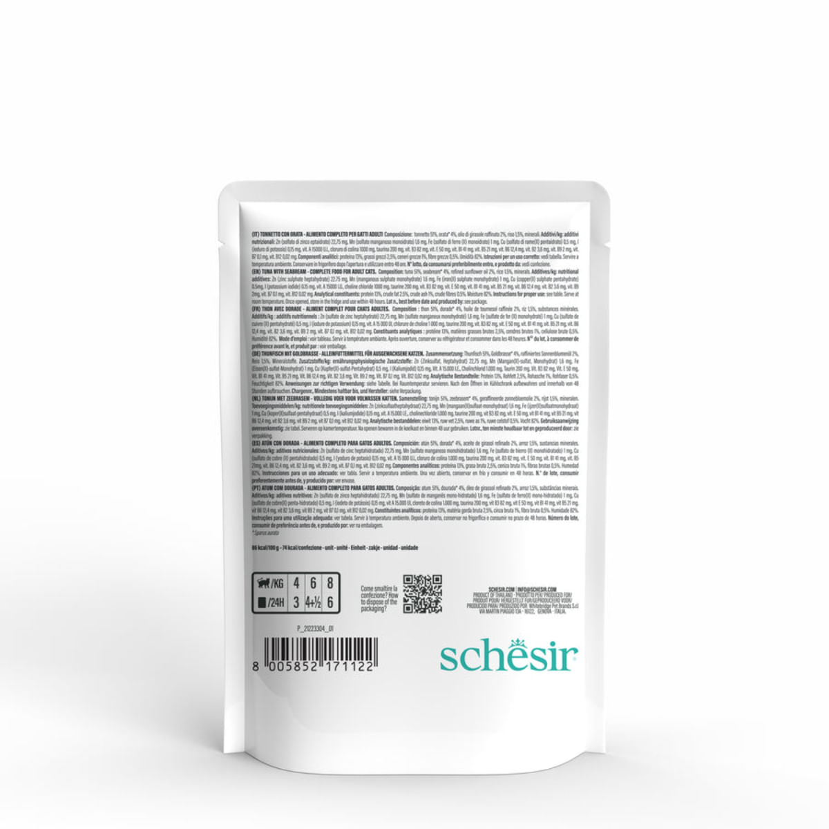 SCHESIR, Ton și Doradă, plic hrană umedă pisici, (în aspic), 85g - 2 | YEO
