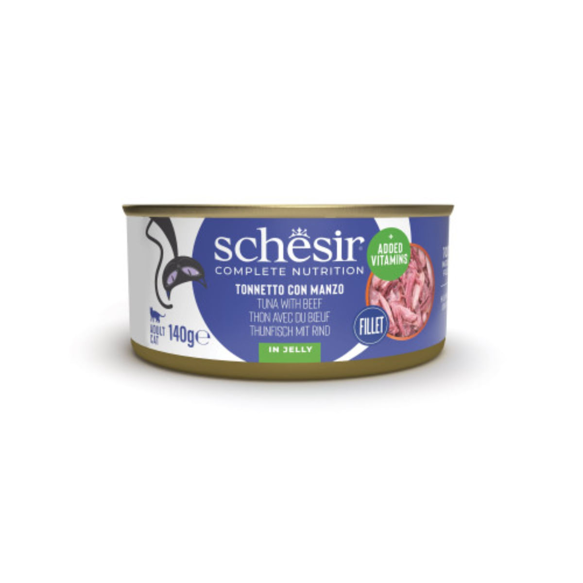 SCHESIR, Ton și Vită, conservă hrană umedă pisici, (în aspic), 140g
