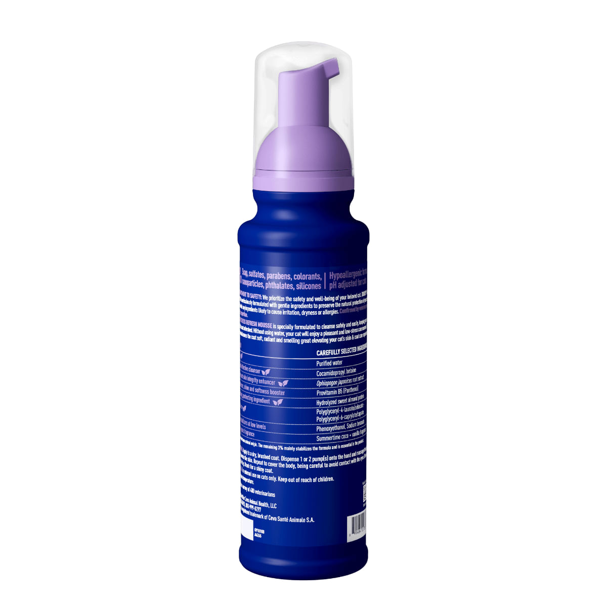 DOUXO SPA Low-Stress Refresh Mousse, șampon spumă pisici, fără clătire, hidratantă, Vanilie și Nucă de cocos, flacon cu aplicator, 150ml - 2 | YEO