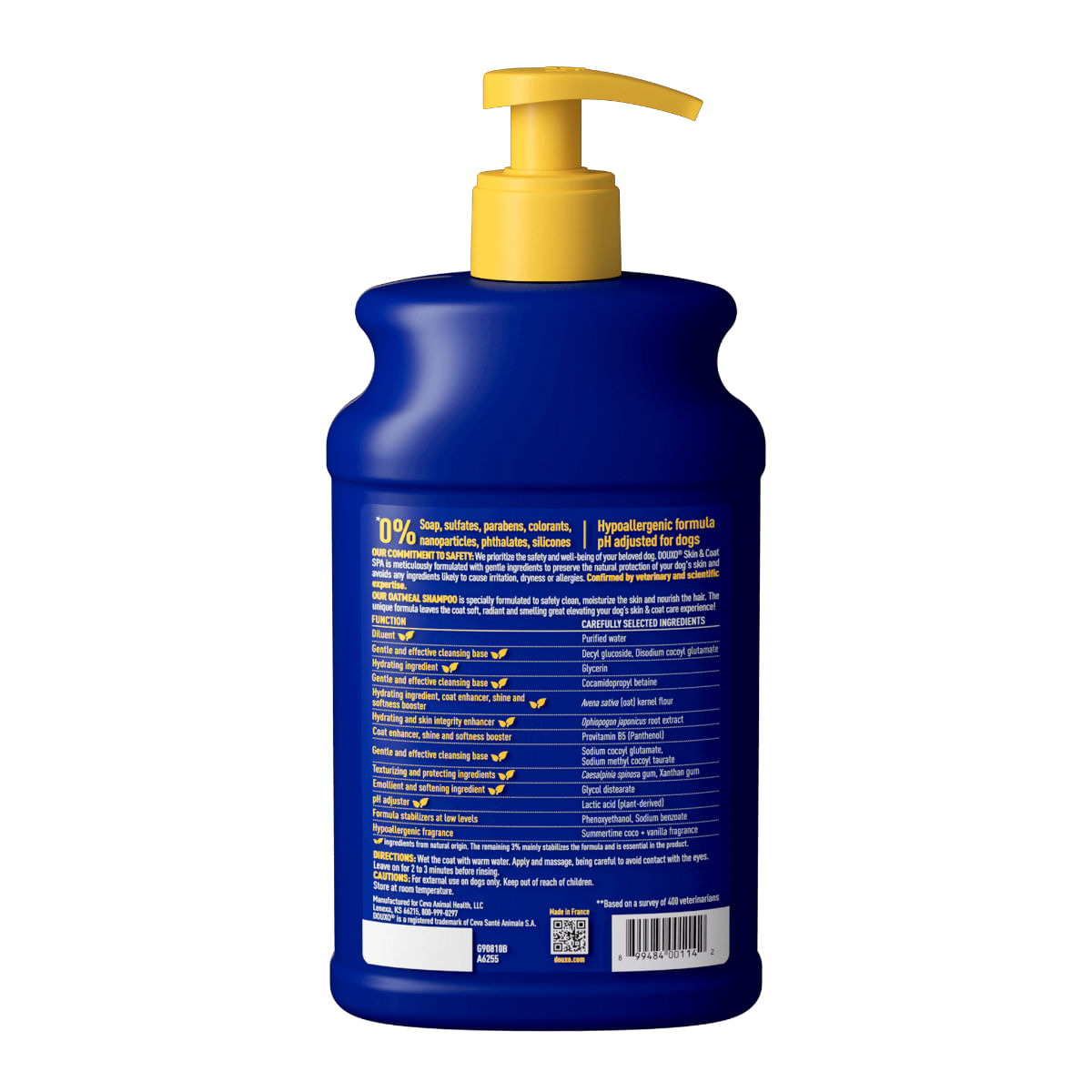 DOUXO SPA Hydrating Oatmeal, șampon câini, hidratant, Vanilie și Nucă de cocos, flacon, 250ml - 2 | YEO