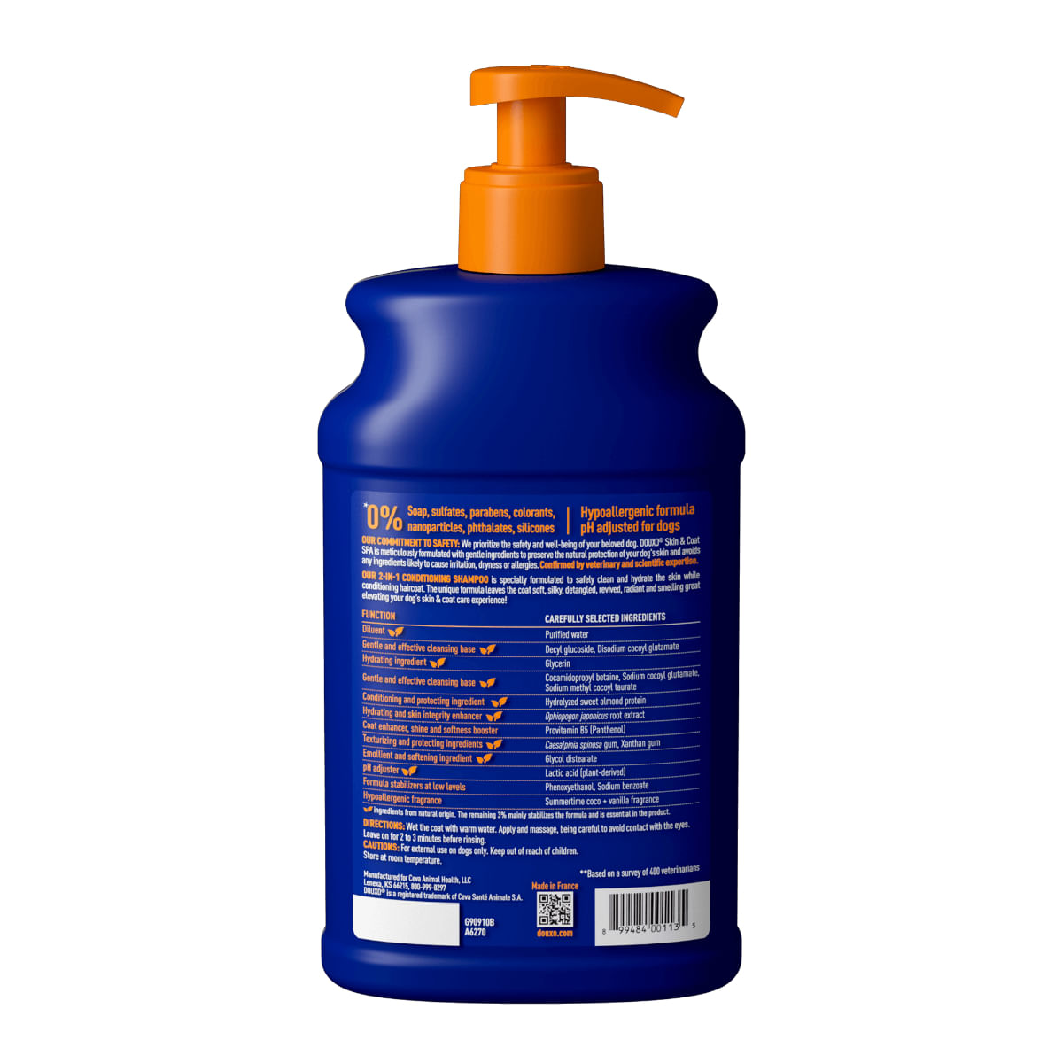 DOUXO SPA Shampoo 2 in 1 Conditioning, șampon și balsam 2în1 câini, descâlcirea blănii, Vanilie și Nucă de cocos, flacon, 250ml - 2 | YEO