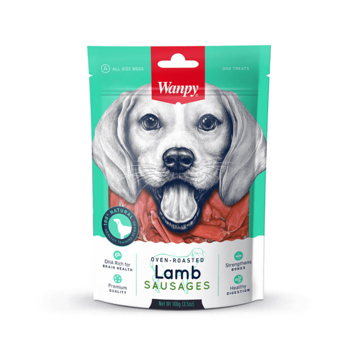 WANPY Sausages, XS-M, Miel, punguță recompense câini, 100g - 1 | YEO