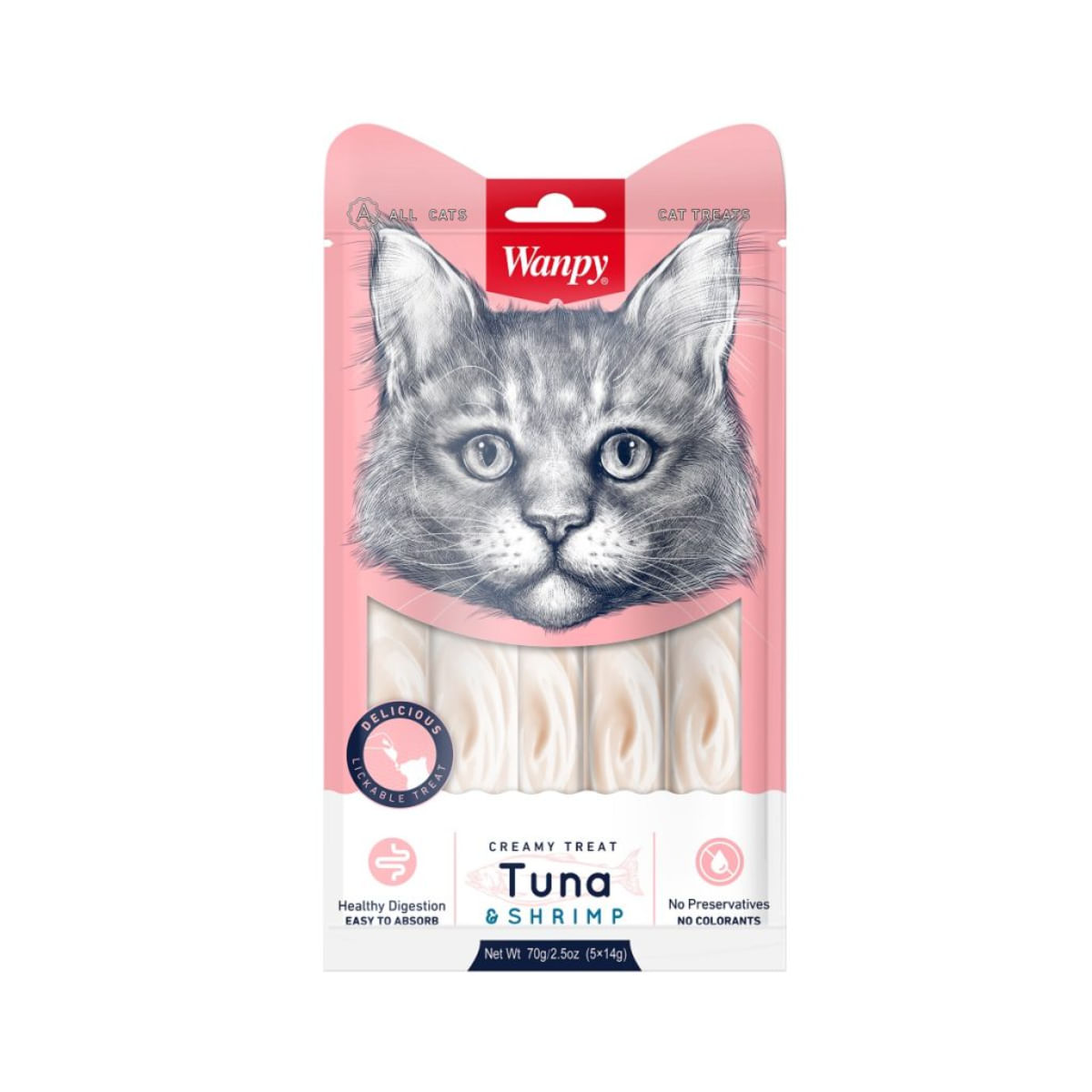 WANPY Creamy Treat, Ton și Somon, punguță recompense pisici, (piure), 350g - 3 | YEO