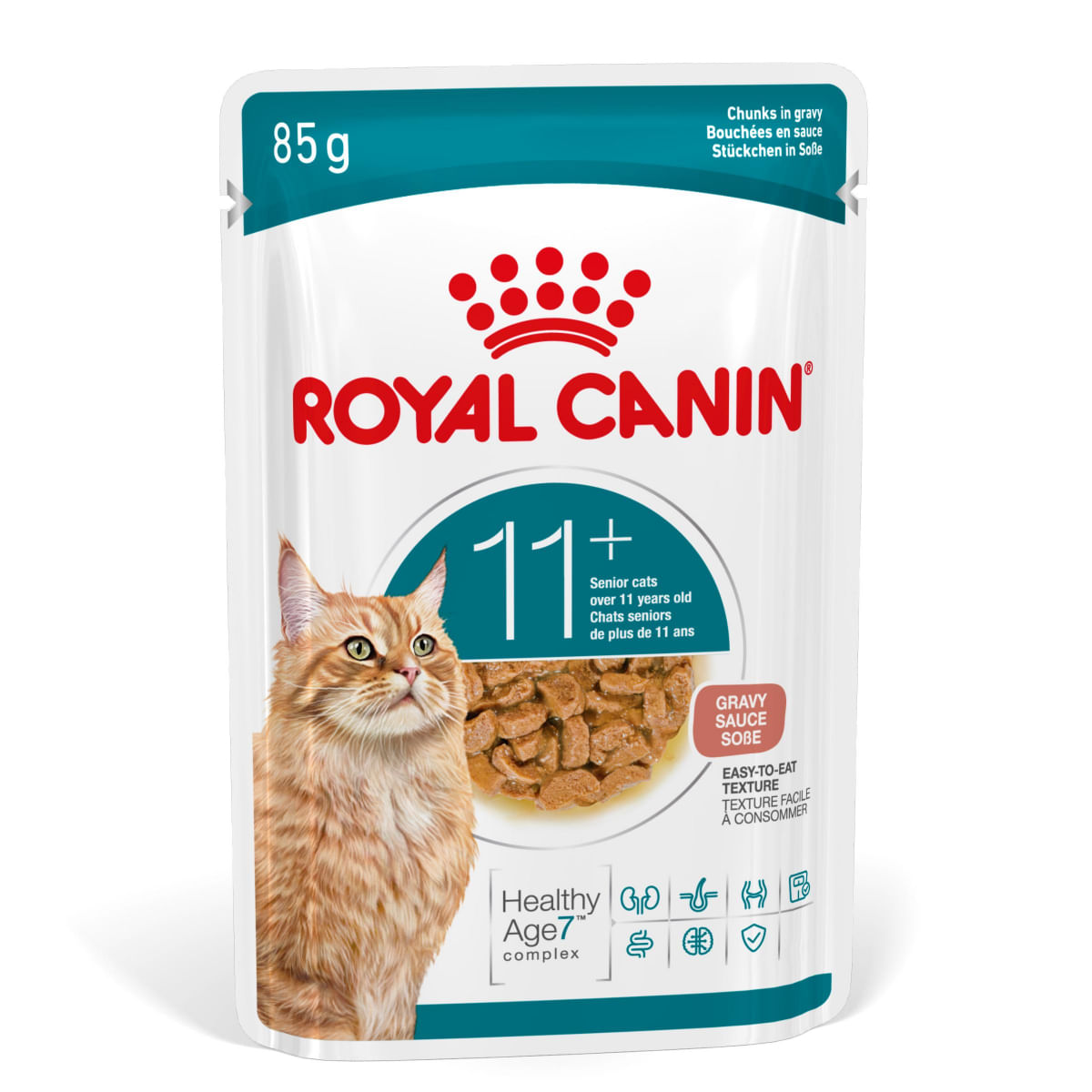 ROYAL CANIN Feline Health Nutrition Healthy Ageing 11+, plic hrană umedă pisici senior, (în sos), 85g - 2 | YEO