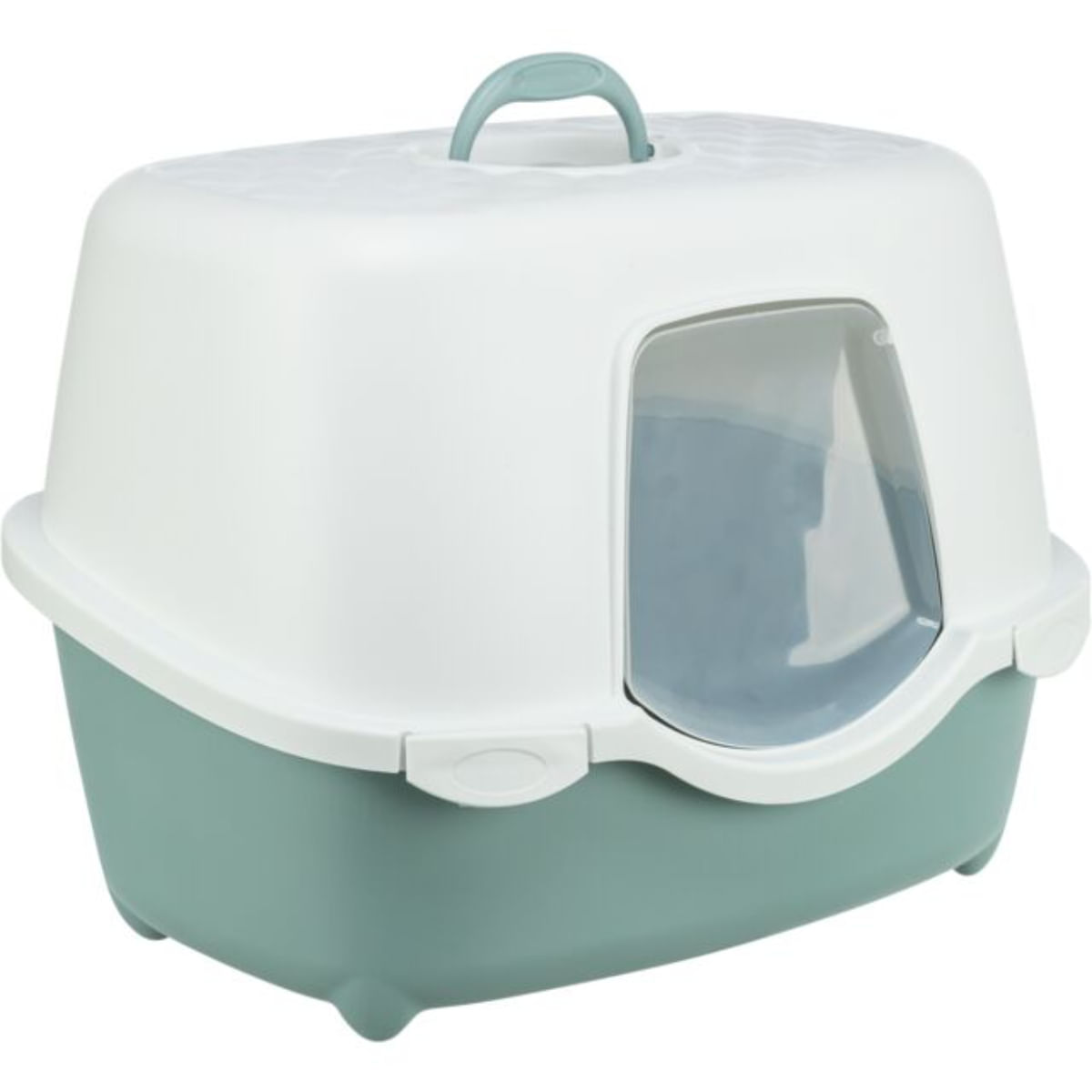 TRIXIE Davio Top, litieră acoperită pisici, cu filtru, alb și verde, 56x39x39 cm - 1 | YEO