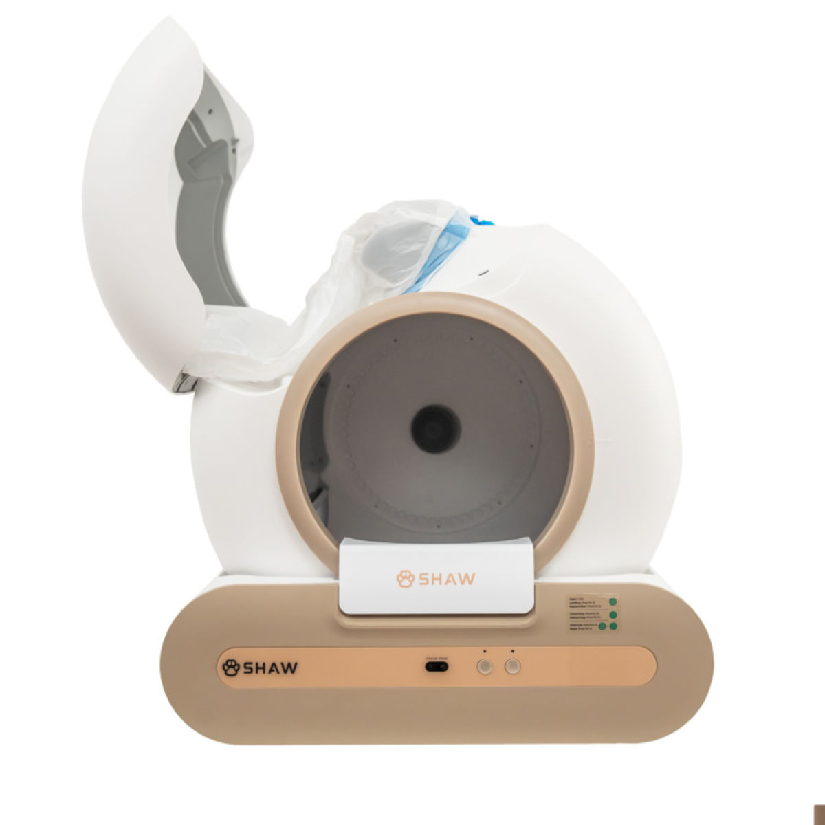 SHAW Smart Plus, litieră automată pisici, cu filtru, auto-curățare, aplicație mobilă, ionizare, alb, ⌀24.5x53x48.5x50.5 cm