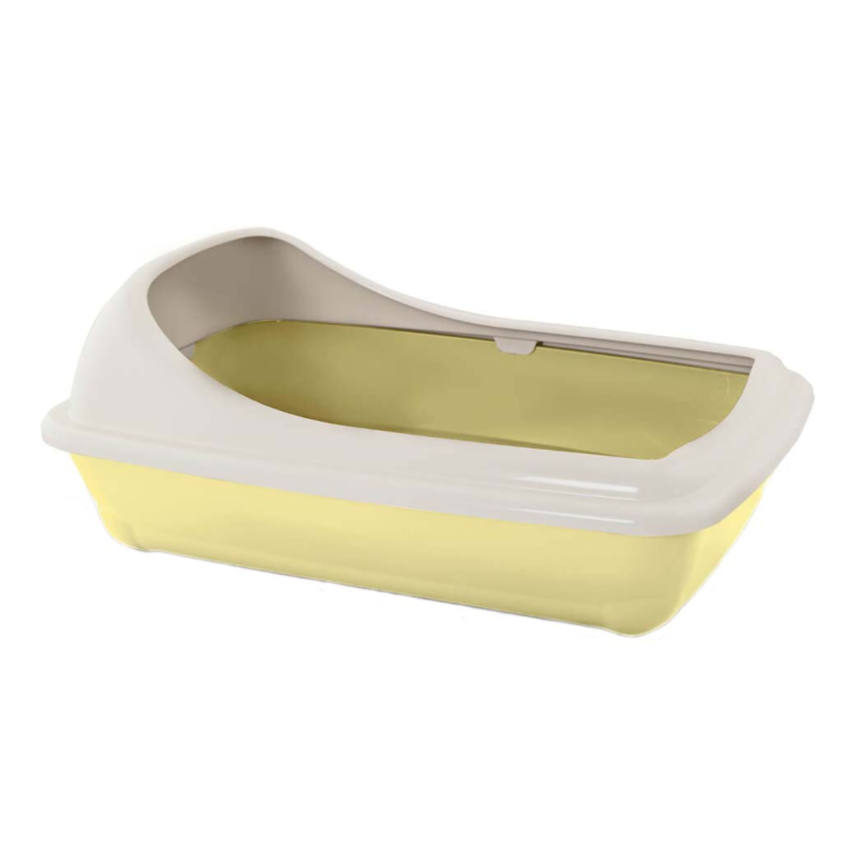 MP BERGAMO Birba Medium, litieră pisici, cu ramă, galben, 46x35x18 cm - 1 | YEO