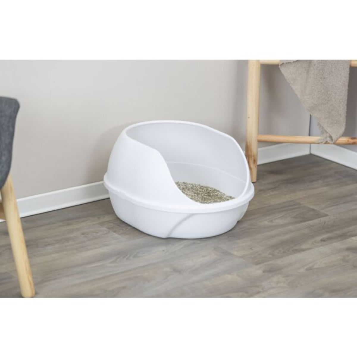 TRIXIE Simao, litieră pisici, cu ramă, alb, 48x30x58 cm