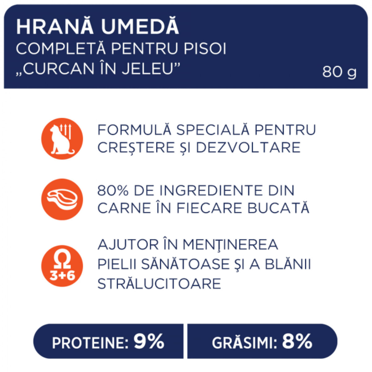 CLUB 4 PAWS, Curcan, plic hrană umedă pisici, (în aspic), 85g