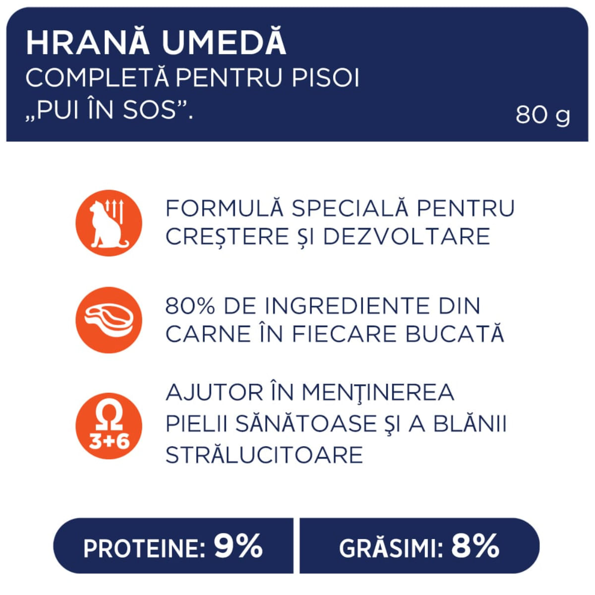 CLUB 4 PAWS, Pui, plic hrană umedă pisici, (în sos), bax, 85g x 24buc