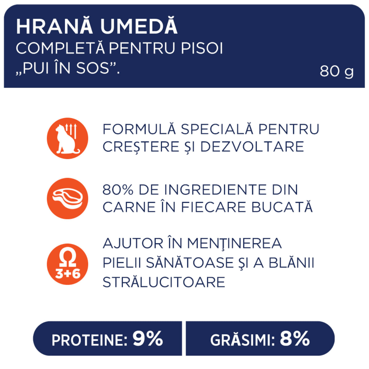 CLUB 4 PAWS, Pui, plic hrană umedă pisici, (în sos), 85g