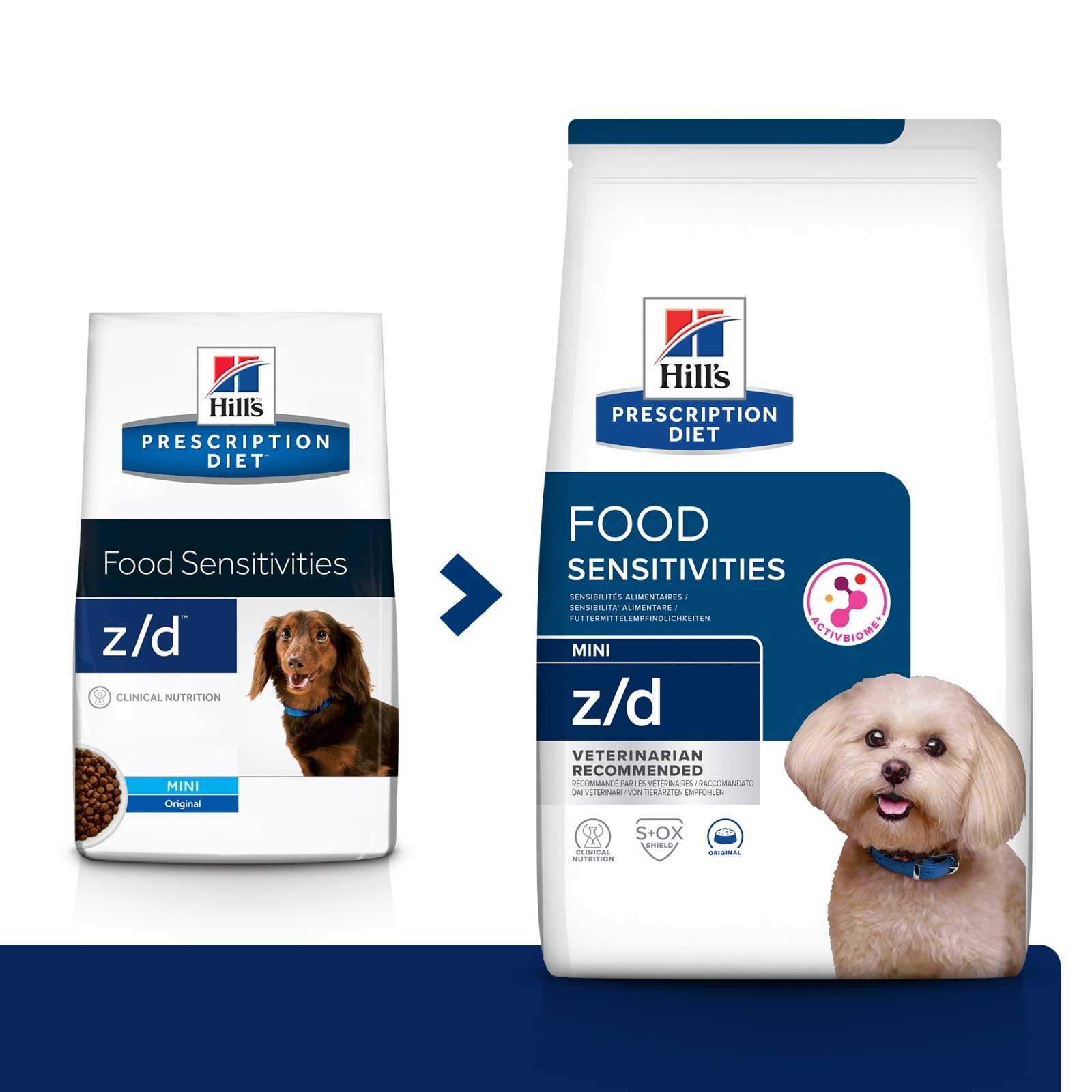 HILL&#039;S Prescription Diet z/d Food Sensitivities Mini, dietă veterinară câini, hrană uscată, afecțiuni dermatologice și digestive HILL&#039;S Prescription Diet z/d Food Sensitivities Mini, dietă veterinară câini, hrană uscată, piele &amp; blana, sistem digestiv, 1