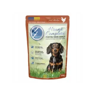 4DOG, XS-XL, Pui, plic hrană umedă câini, (în sos), 100g