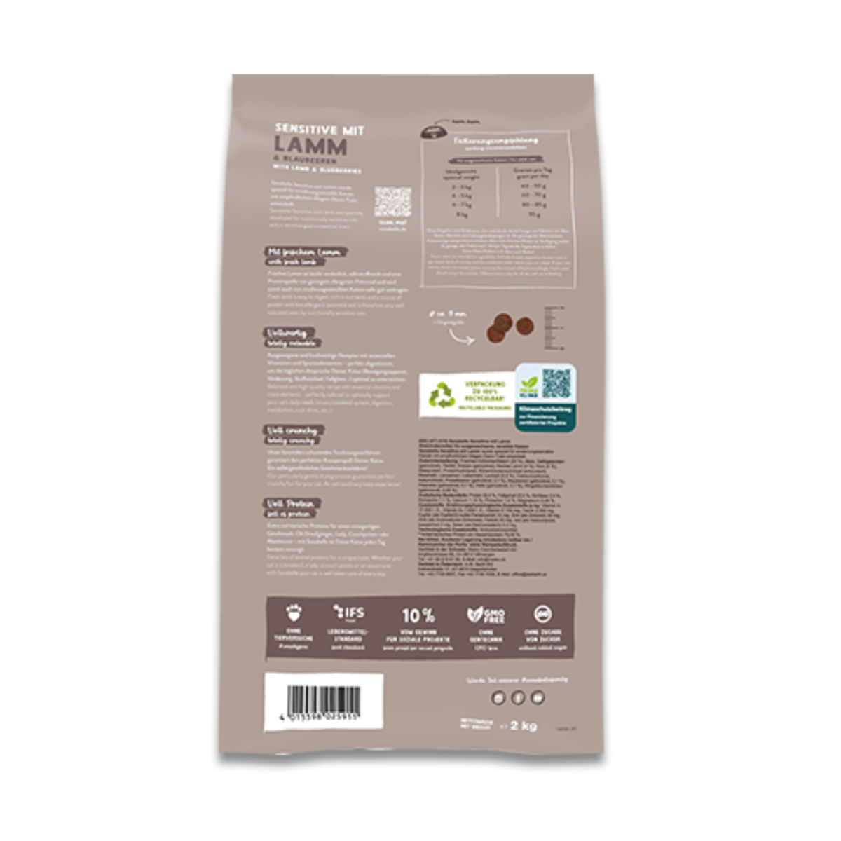 SANABELLE Sensitive, Miel și Afine, hrană uscată pisici, sistem digestiv, 8kg