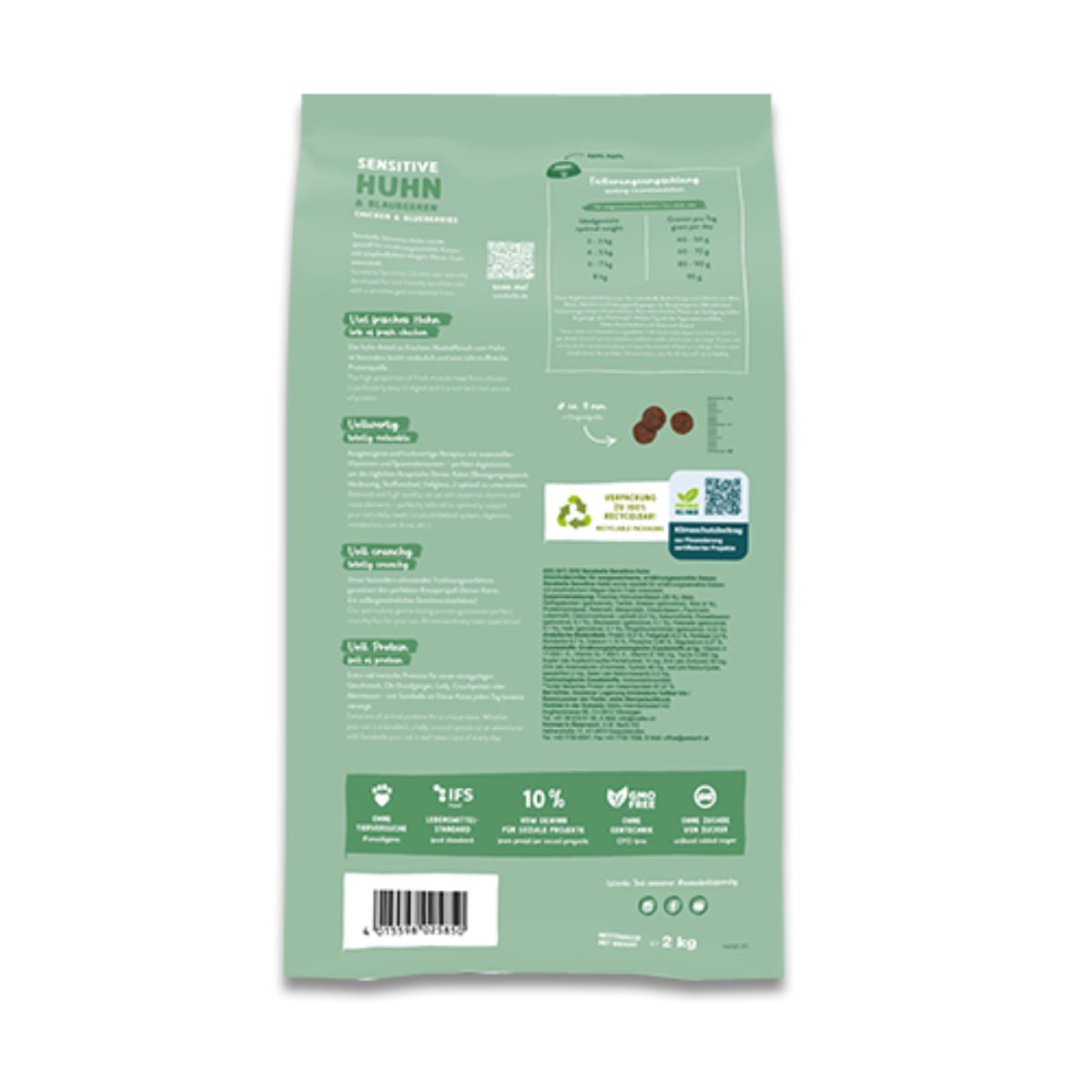 SANABELLE Sensitive, Pui și Afine, hrană uscată pisici, sistem digestiv, 400g