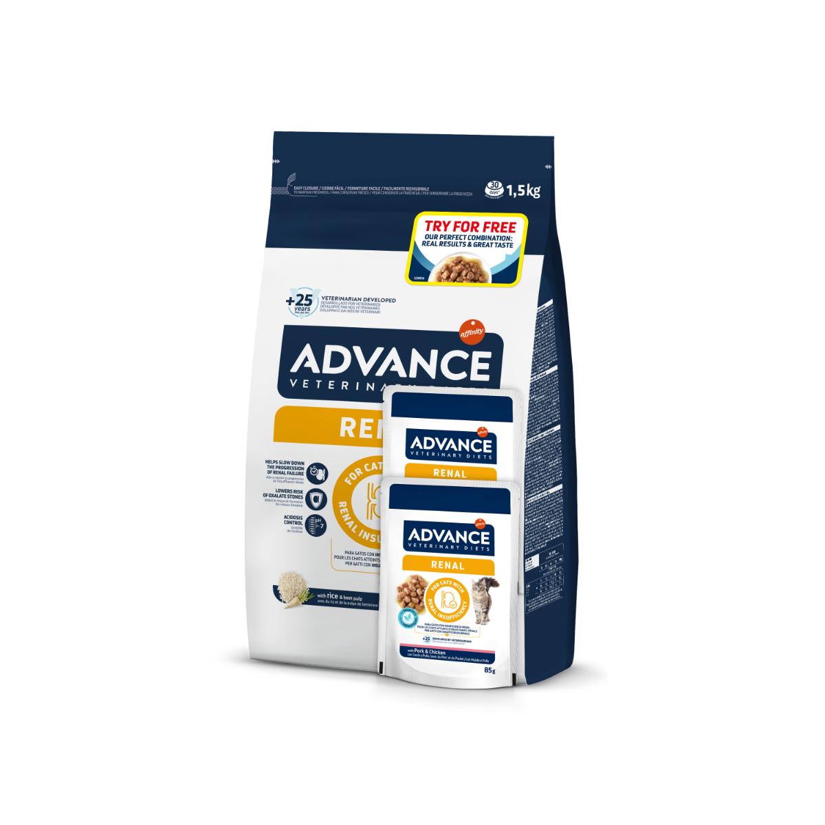 ADVANCE Veterinary Diets Cat Renal, dieta veterinara, hrana uscata pisici, afectiuni renale cronice ADVANCE VD Renal, dieta veterinara pisici, hrana uscata, sistem renal, 1.5kg + ADVANCE VD Renal, dieta veterinara, plic, 85g x 2buc GRATUIT ADVANCE Veterinary Diets Cat Renal, dieta veterinara, hrana uscata pisici, afectiuni renale cronice ADVANCE VD Renal, dieta veterinara pisici, hrana uscata, sistem renal, 1.5kg + ADVANCE VD Renal, dieta veterinara, plic, 85g x 2buc GRATUIT