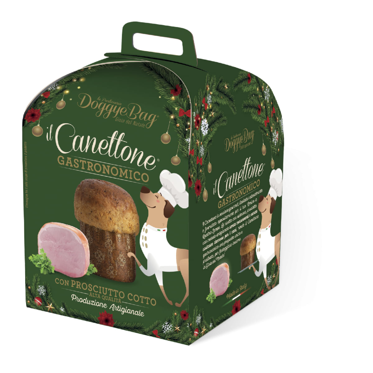 DOGGYEBAG Christmas Canettone Gastronomic, XS-XL, Prosciutto Cotto, cutie recompense caini, 125g - Image 2