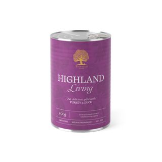 ESSENTIAL Highland Living, XS-XL, Curcan și Rață, conservă hrană umedă fără cereale câini, (pate), 400g