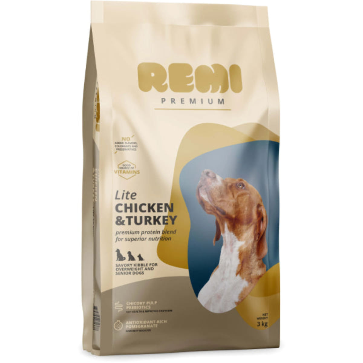 REMI PREMIUM Dog Lite, XS-XL, Pui și Curcan, hrană uscată câini senior, obezitate, 3kg